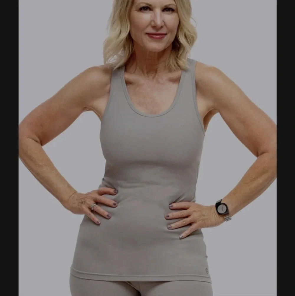 any age activewear grey COMPLETE COVERAGE TUMMY CONTROL SPORT TANK WITH BRA M